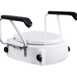 Adjustable Raised Toilet Seat with Armrests